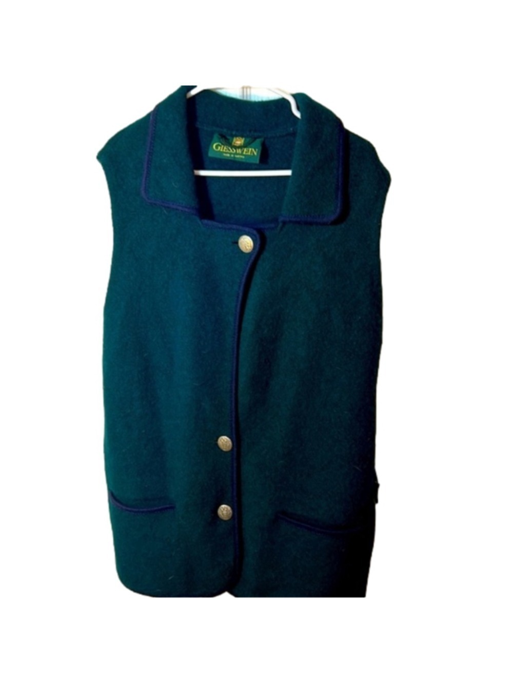 Giesswein Pure Wool Green Winter Vest Size 48 – Cozy Women’s Layering Gilet